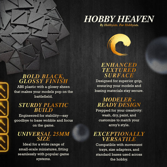 25mm Square Diagonal Slotted Plastic Bases