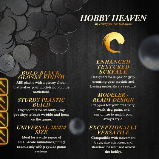 28mm Round Plain Plastic Bases for Wargaming Miniatures | Hobby Heaven