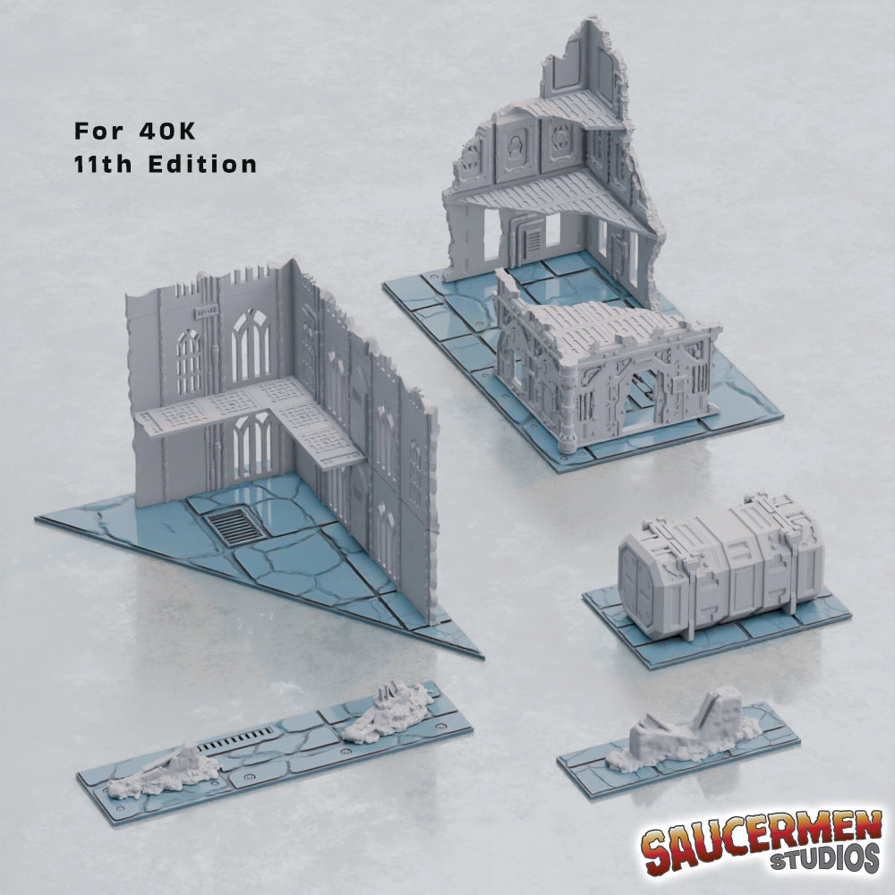 40K 11th Edition Terrain Footprint - Ruins