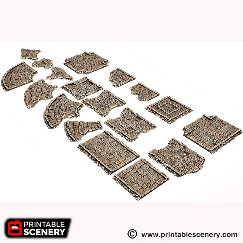Modular Ruined Road Tiles