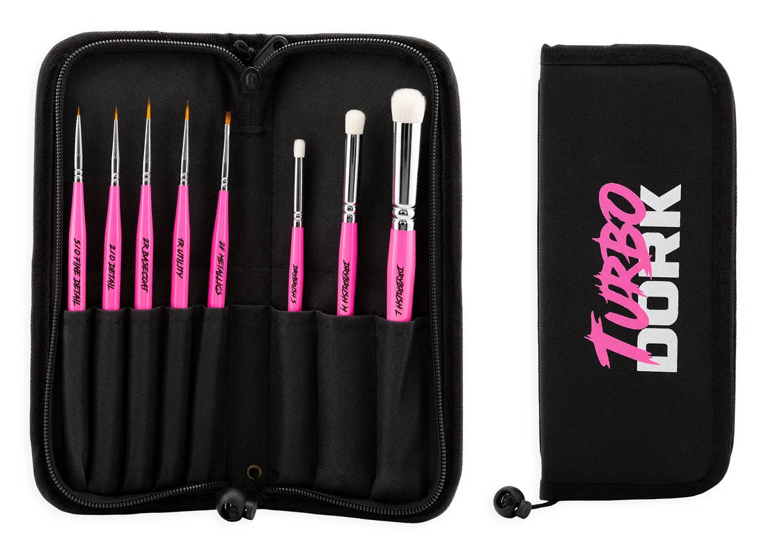 Turbo Dork: Fauxlinsky Brush Set with Stand Case (8 Brushes)