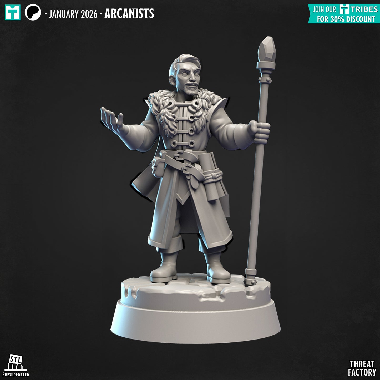Human Mage - 28mm D&D Miniature
