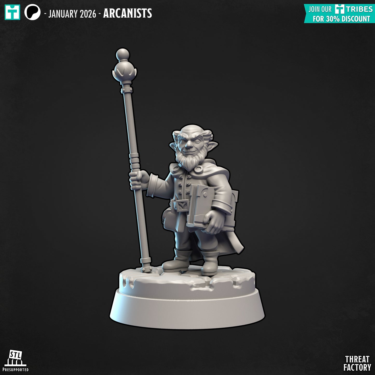 Old Gnome Mage - 28mm D&D Miniature