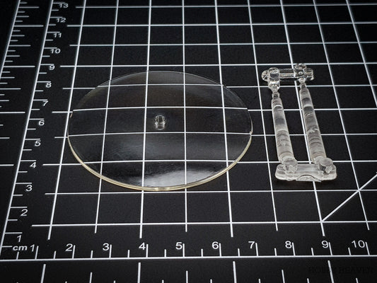 60mm Round Flying Bases – Clear Plastic Stands for Sci-Fi & Fantasy Wargaming Miniatures