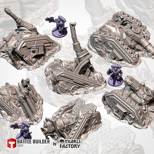 Destroyed Grimdark Tanks