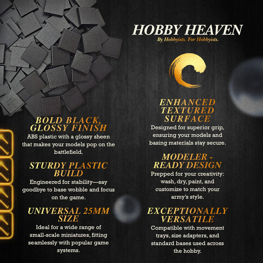 25mm Square Plain Plastic Bases