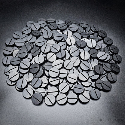 25mm Round Slotted Bases for Wargaming Miniatures | Durable Plastic | Compatible with Popular Tabletop Games