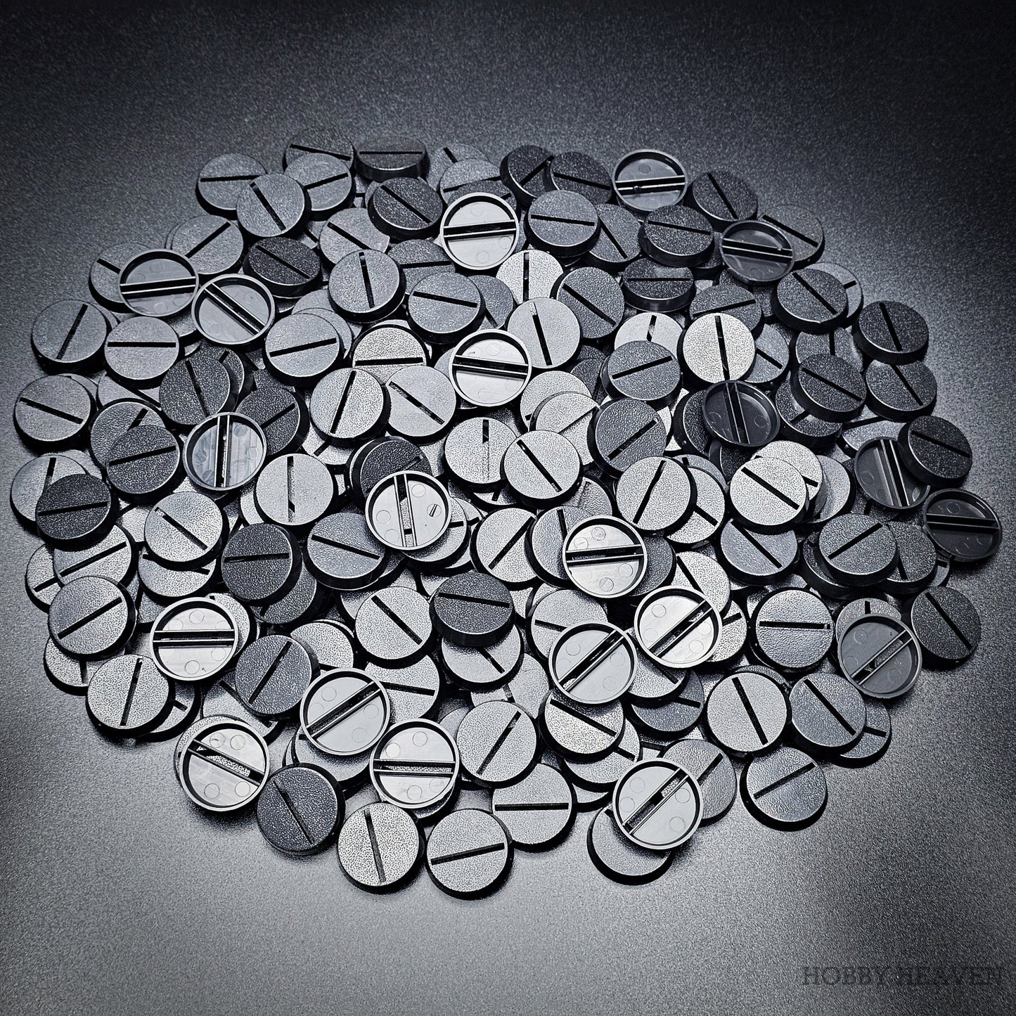 25mm Round Slotted Bases for Wargaming Miniatures | Durable Plastic | Compatible with Popular Tabletop Games