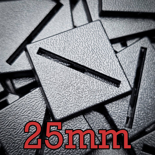 25mm Square Diagonal Slotted Plastic Bases
