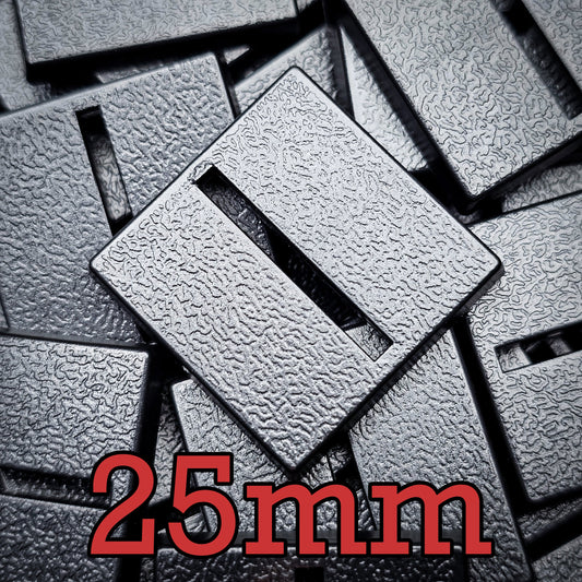 25mm Square Parallel Slotted Plastic Bases