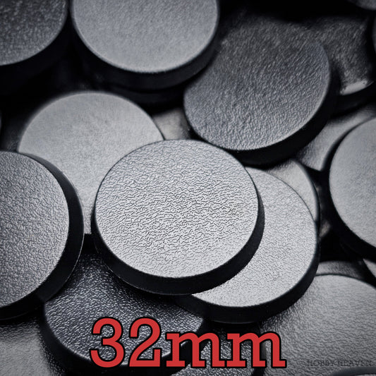 32mm Round Plain Plastic Bases