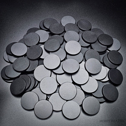 40mm Round Bases | Plain Black Plastic Bases for Wargames| Miniature Wargaming Bases