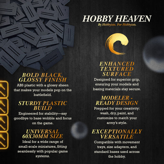 60x30mm Rectangle Slotted Plastic Bases