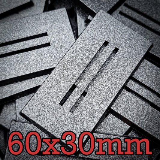 60x30mm Rectangle Slotted Plastic Bases