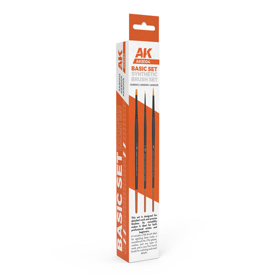 AK Interactive Basic Brushes Set (3 brushes) AKB104