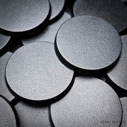 40mm Round Bases | Plain Black Plastic Bases for Wargames| Miniature Wargaming Bases