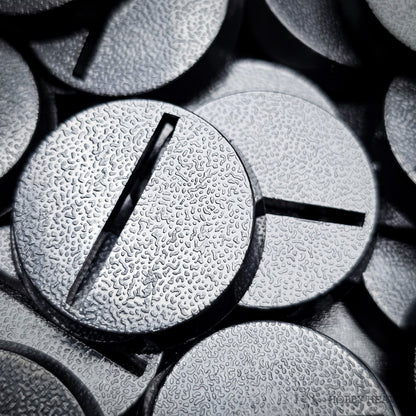 25mm Round Slotted Bases for Wargaming Miniatures | Durable Plastic | Compatible with Popular Tabletop Games