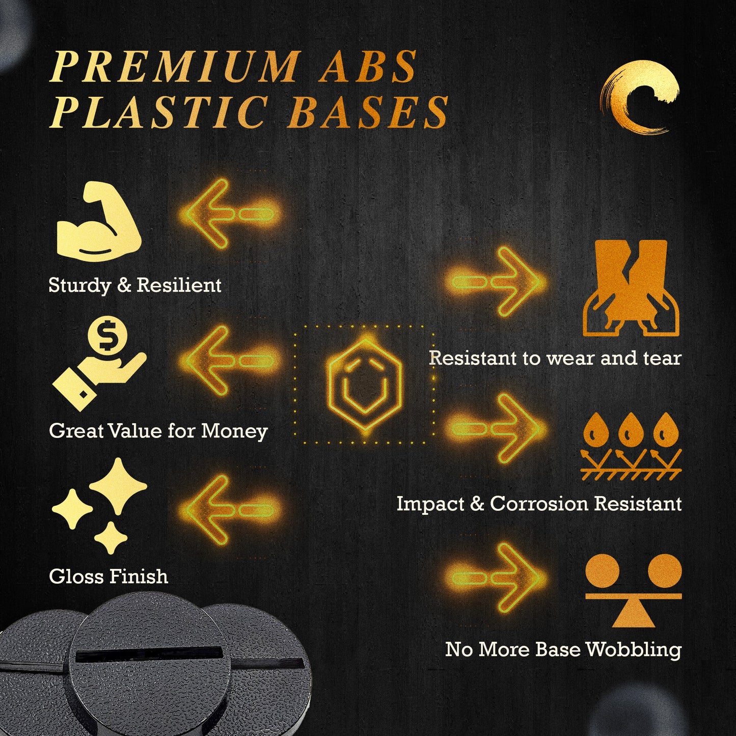 25mm Round Slotted Bases for Wargaming Miniatures | Durable Plastic | Compatible with Popular Tabletop Games