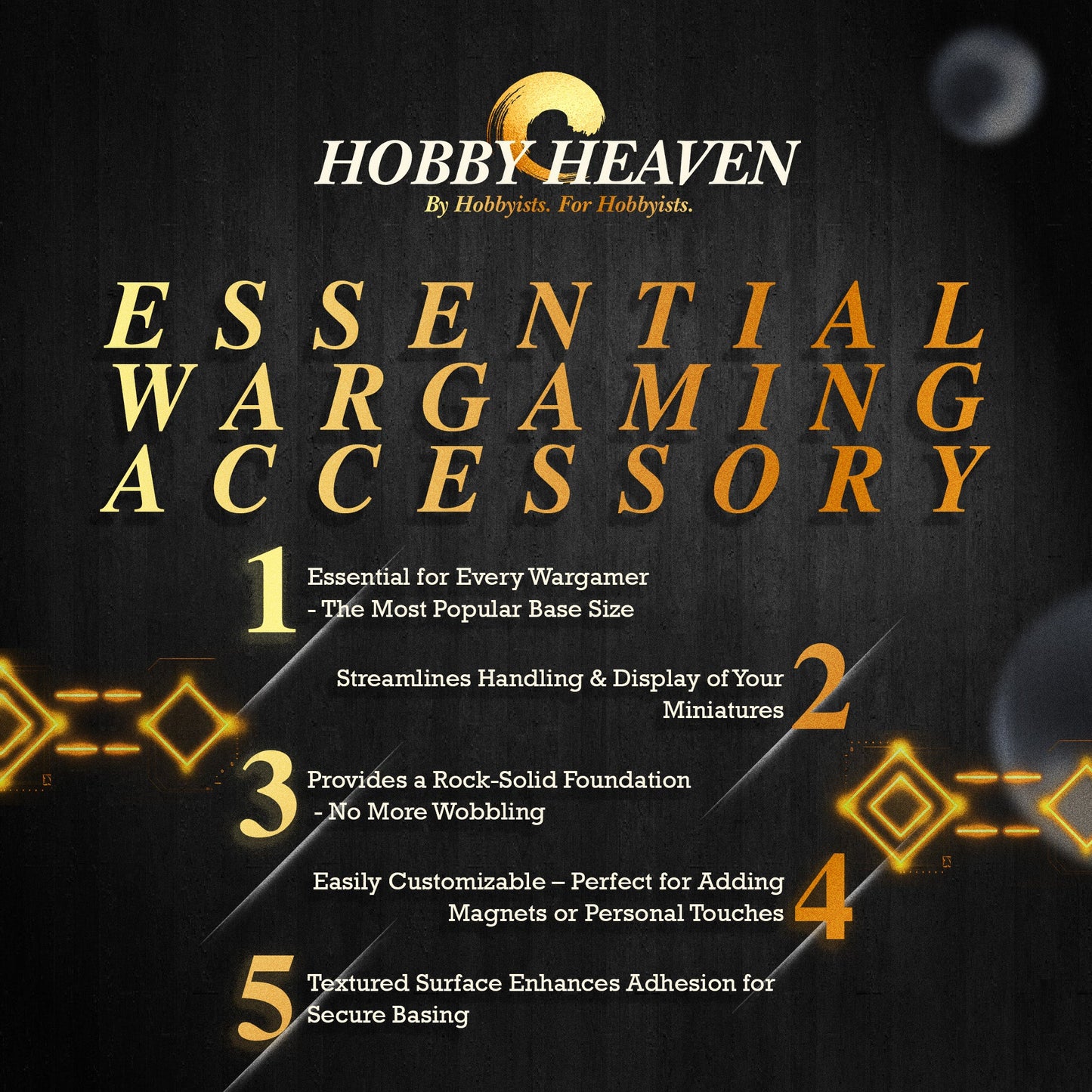 40mm Round Bases | Plain Black Plastic Bases for Wargames| Miniature Wargaming Bases