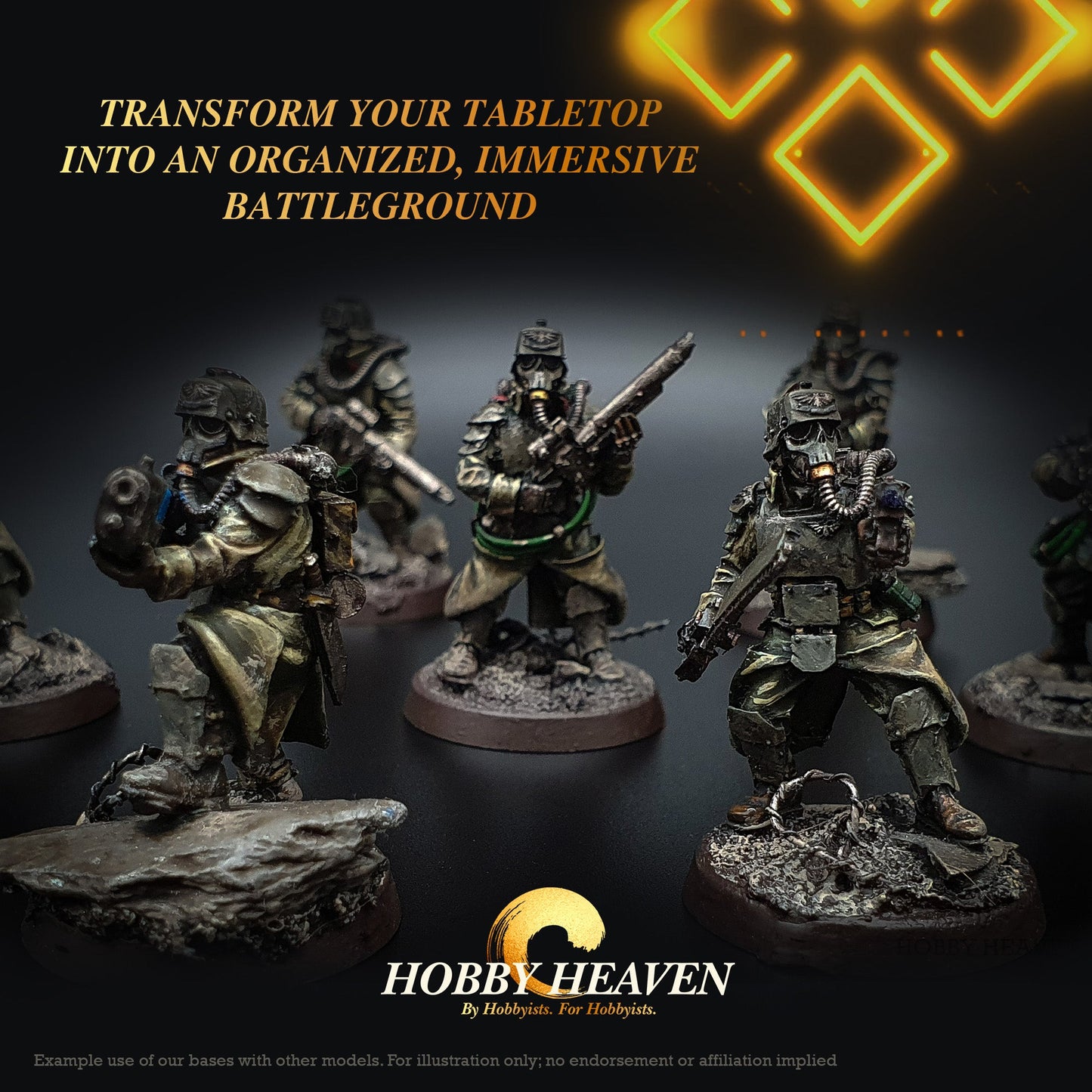 25mm Round Slotted Bases for Wargaming Miniatures | Durable Plastic | Compatible with Popular Tabletop Games