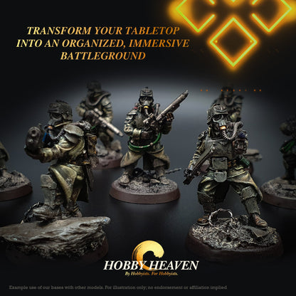 25mm Round Slotted Bases for Wargaming Miniatures | Durable Plastic | Compatible with Popular Tabletop Games