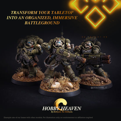 40mm Round Bases | Plain Black Plastic Bases for Wargames| Miniature Wargaming Bases