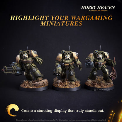 40mm Round Bases | Plain Black Plastic Bases for Wargames| Miniature Wargaming Bases