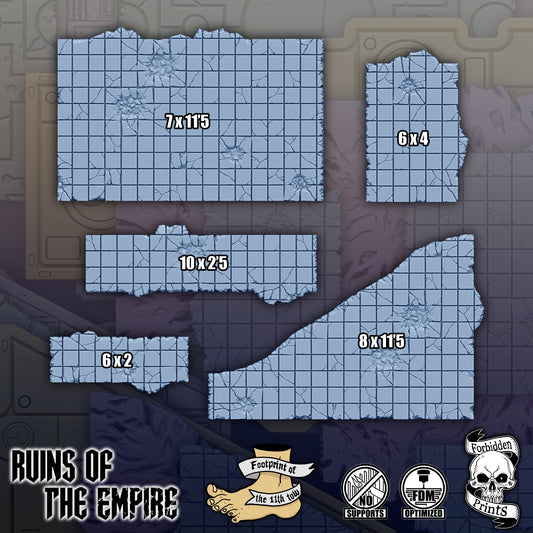 40K 11th Edition Terrain Footprint - Ruins of the Empire Theme