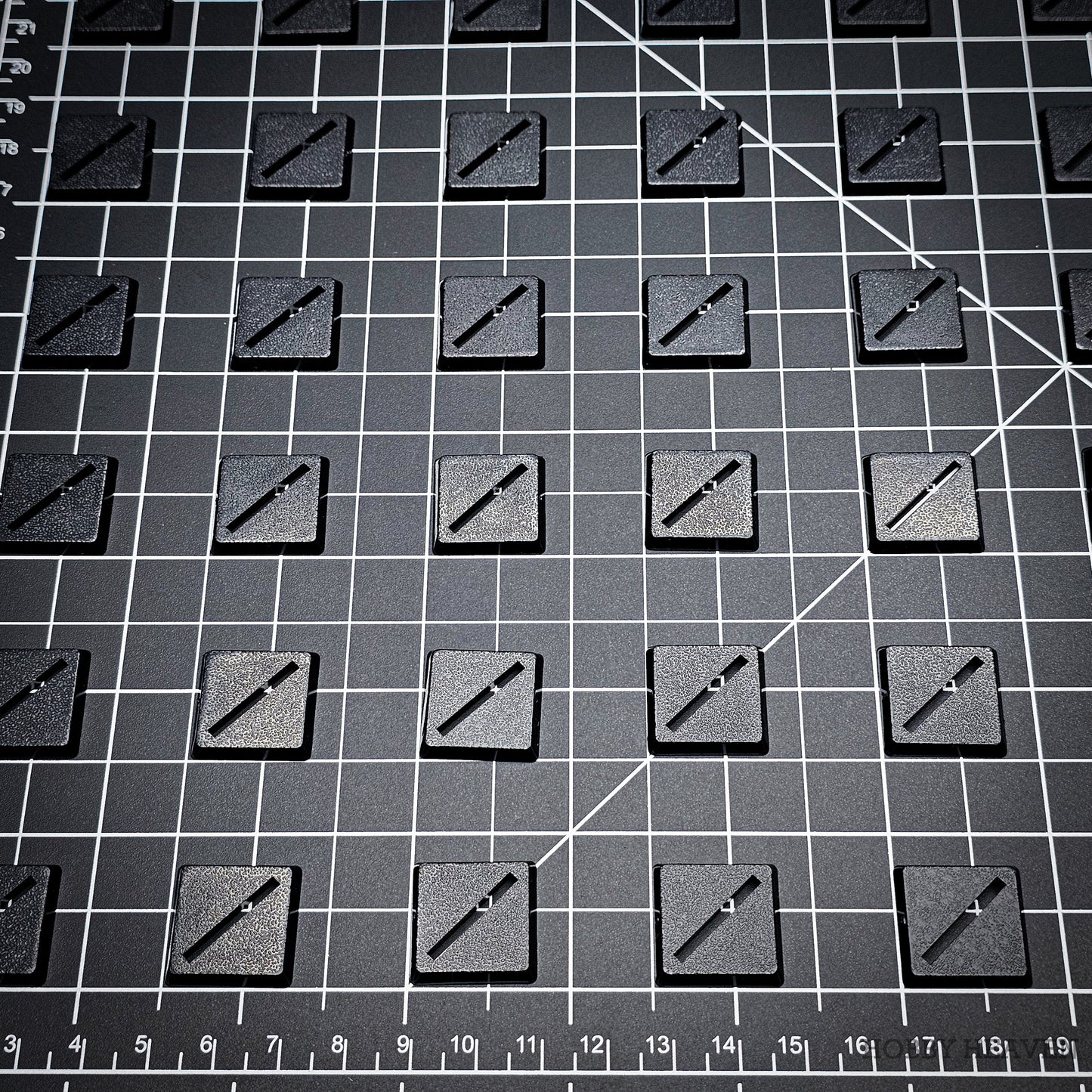 20mm Square Slotted Plastic Bases