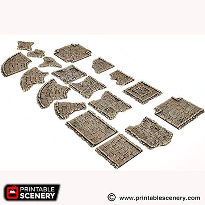 Modular Ruined Road Tiles