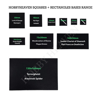 20mm Square Slotted Plastic Bases