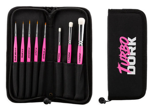 Turbo Dork: Fauxlinsky Brush Set with Stand Case (8 Brushes)