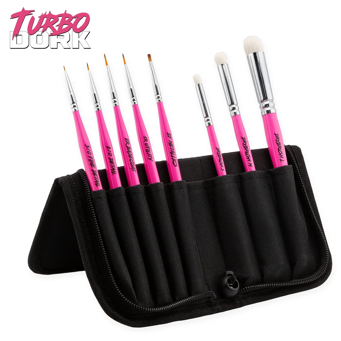 Turbo Dork: Fauxlinsky Brush Set with Stand Case (8 Brushes)