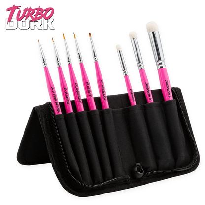 Turbo Dork: Fauxlinsky Brush Set with Stand Case (8 Brushes)