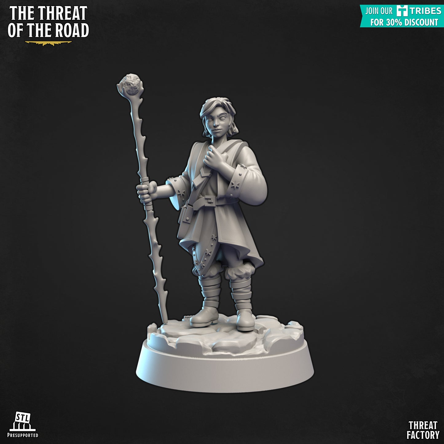 Human Druid - 28mm D&D Miniature