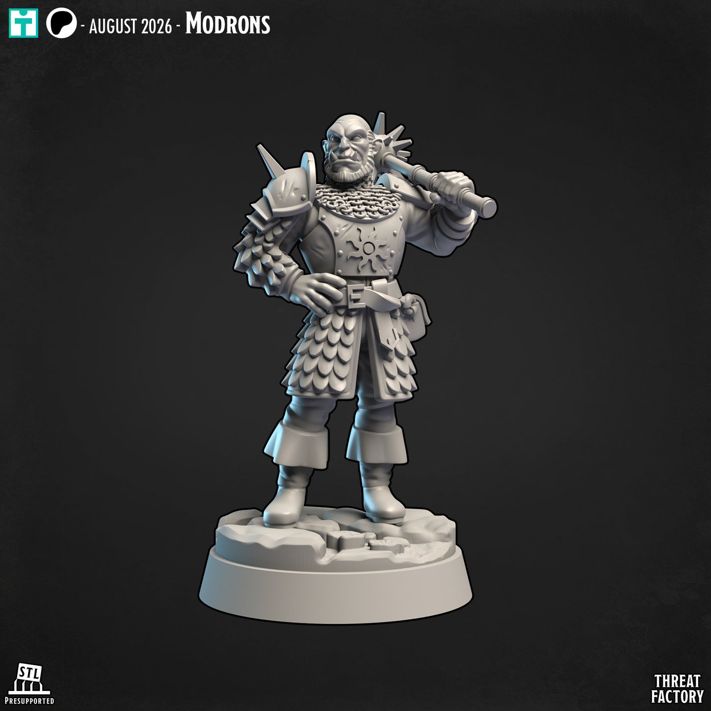Orc Paladin - 28mm D&D Miniature