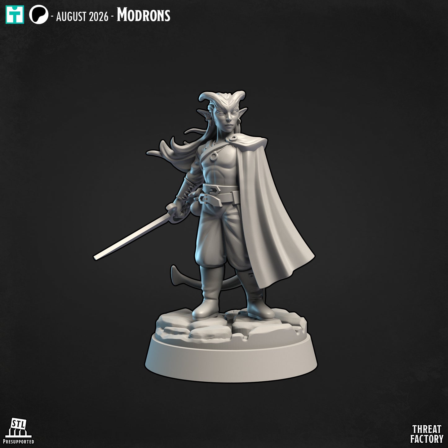 Tiefling Fighter - 28mm D&D Miniature