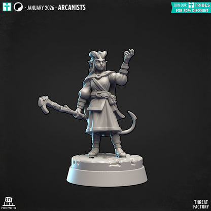 Tiefling Mage Woman - 28mm D&D Miniature