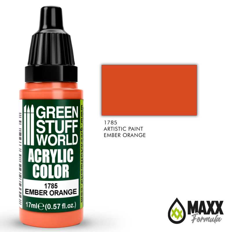 Green Stuff World Acrylic Color Paint - EMBER ORANGE 17ml