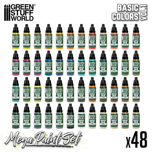 Green Stuff World Basic Colors Mega Paint Set - Vol. 1.0