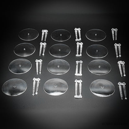60mm Round Flying Bases – Clear Plastic Stands for Sci-Fi & Fantasy Wargaming Miniatures