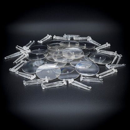 60mm Round Flying Bases – Clear Plastic Stands for Sci-Fi & Fantasy Wargaming Miniatures