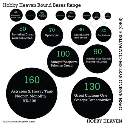 28mm Round Plain Plastic Bases for Wargaming Miniatures | Hobby Heaven