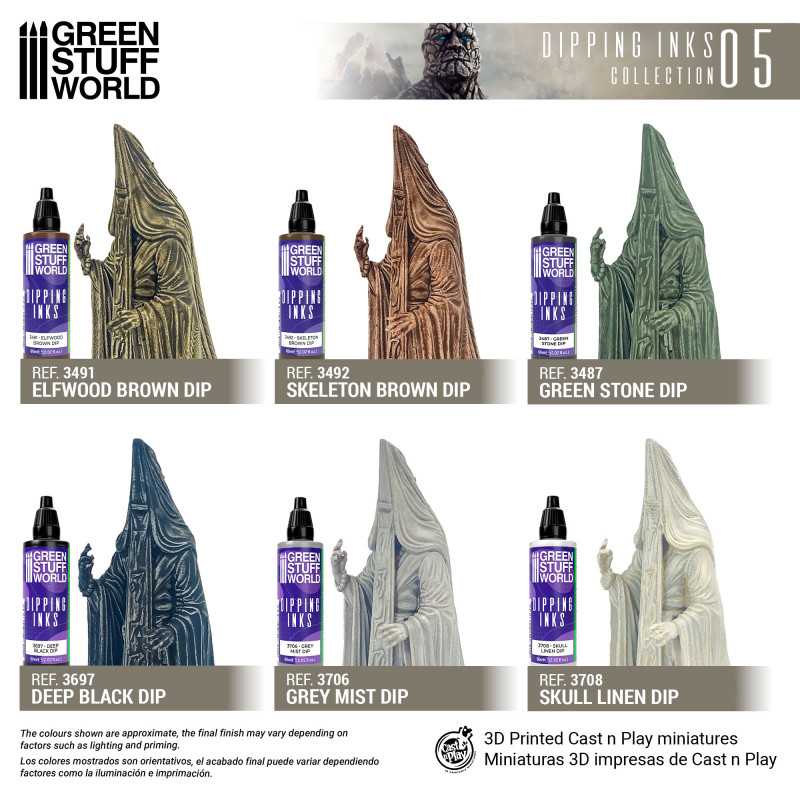 Green Stuff World Paint Set - Dipping collection 05 (Brown/Stone)