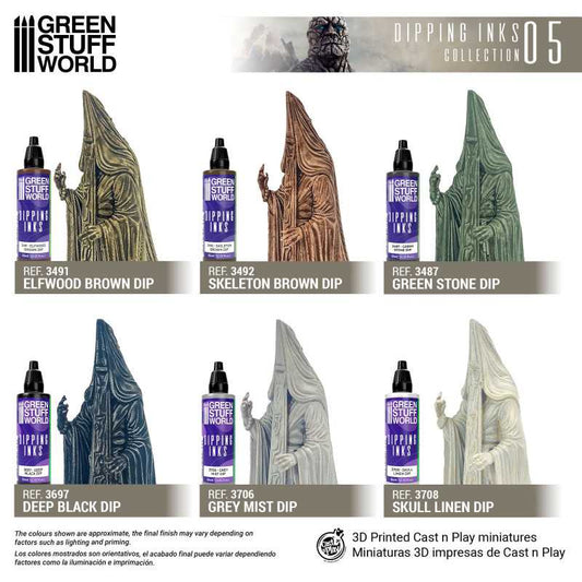 Green Stuff World Paint Set - Dipping collection 05 (Brown/Stone)