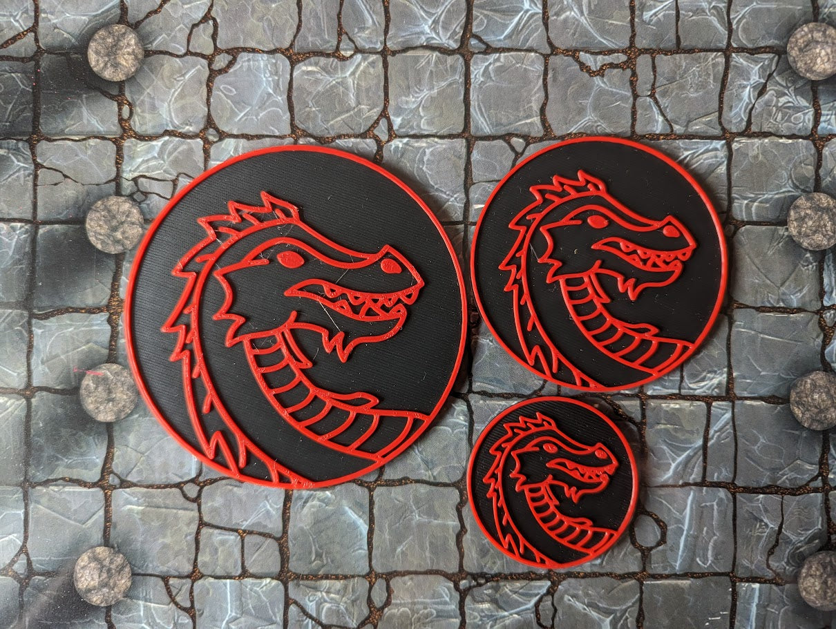 Dragon Tokens (Gargantuan, Huge, Large) – TabletopTerrainUK