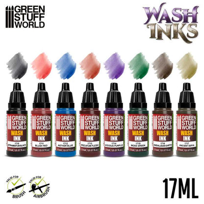 Green Stuff World Paint Set x8 Acrylic Wash Ink Paints
