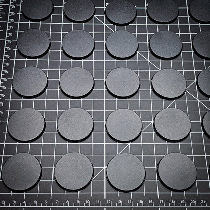 40mm Round Bases | Plain Black Plastic Bases for Wargames| Miniature Wargaming Bases